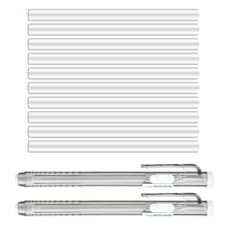 Retractable Eraser Pen Click - 12x ปากกายางลบ Retractable Mechanical ยางลบเปลี่ยนยางลบเติมอุปกรณ์สำนักงานโรงเรียนสำหรับนักเรียน