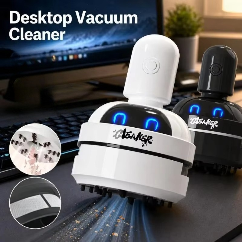 Mini Desktop Vacuum Cleaner For Eraser Dust - เครื่องดูดฝุ่นทำความสะอาดโต๊ะทำงาน ลายการ์ตูน ขนาดเล็ก พกพาสะดวก สำหรับเก็บเศษยางลบ เศษดินสอ