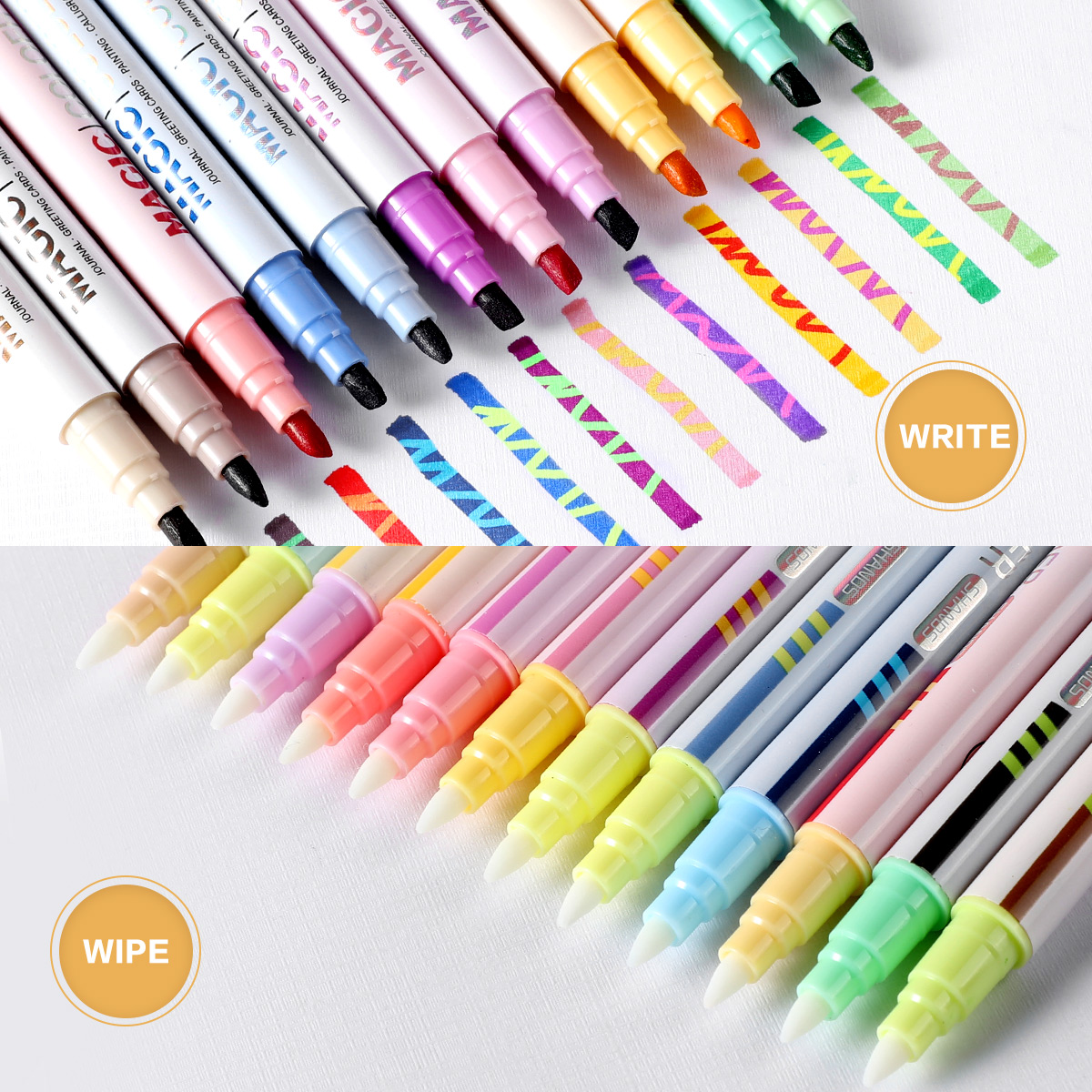 12pcs Double-ended Magic เปลี่ - Pastel Highlighter Set Double Ended บทวิจารณ์และราคา