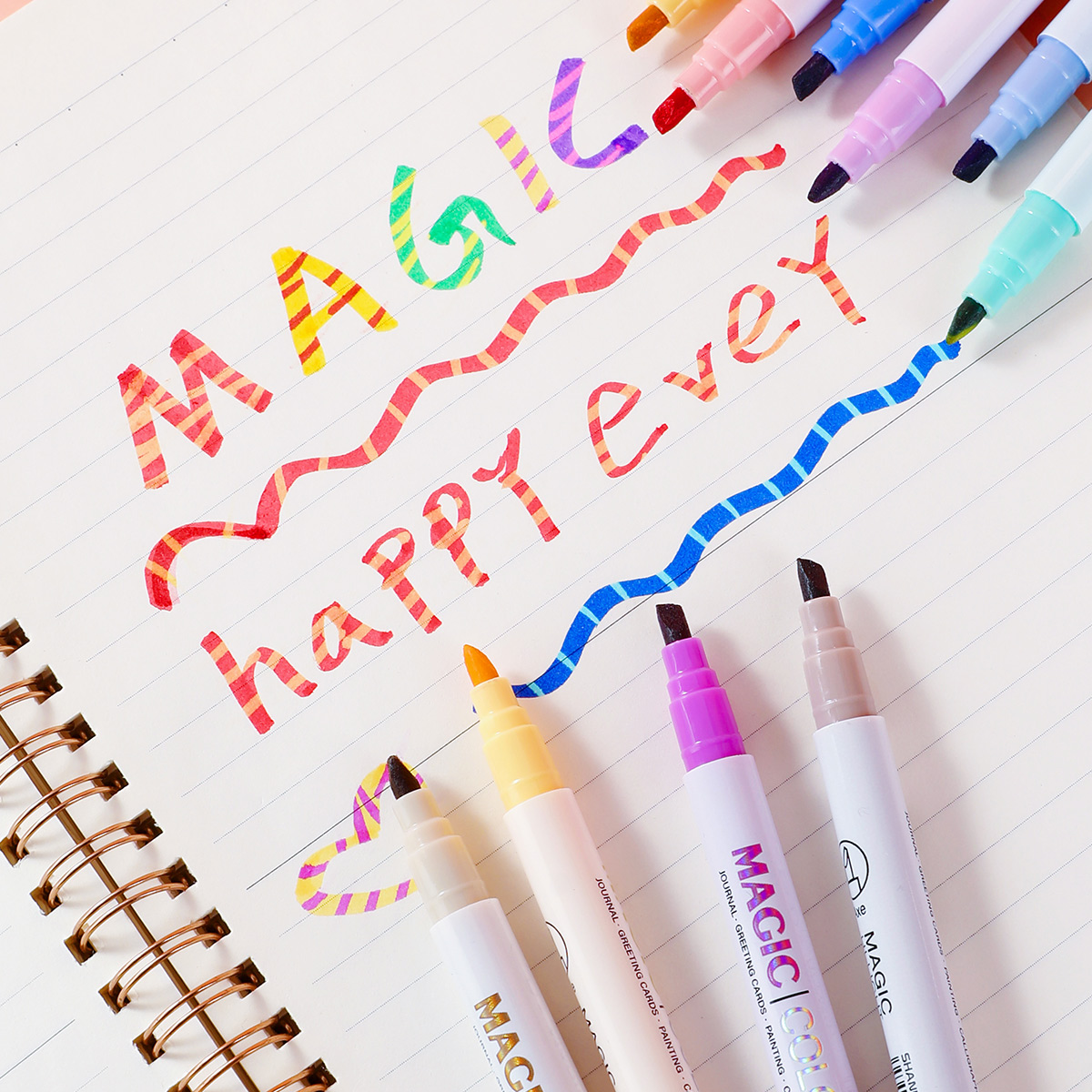 12pcs Double-ended Magic เปลี่ - Pastel Highlighter Set Double Ended บทวิจารณ์และราคา