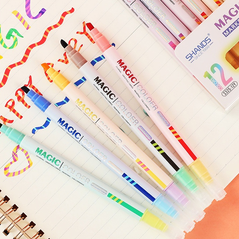 ชุดปากกาเน้นข้อความเปลี่ยนสีเม - Pastel Highlighter Set Double Ended บทวิจารณ์และราคา