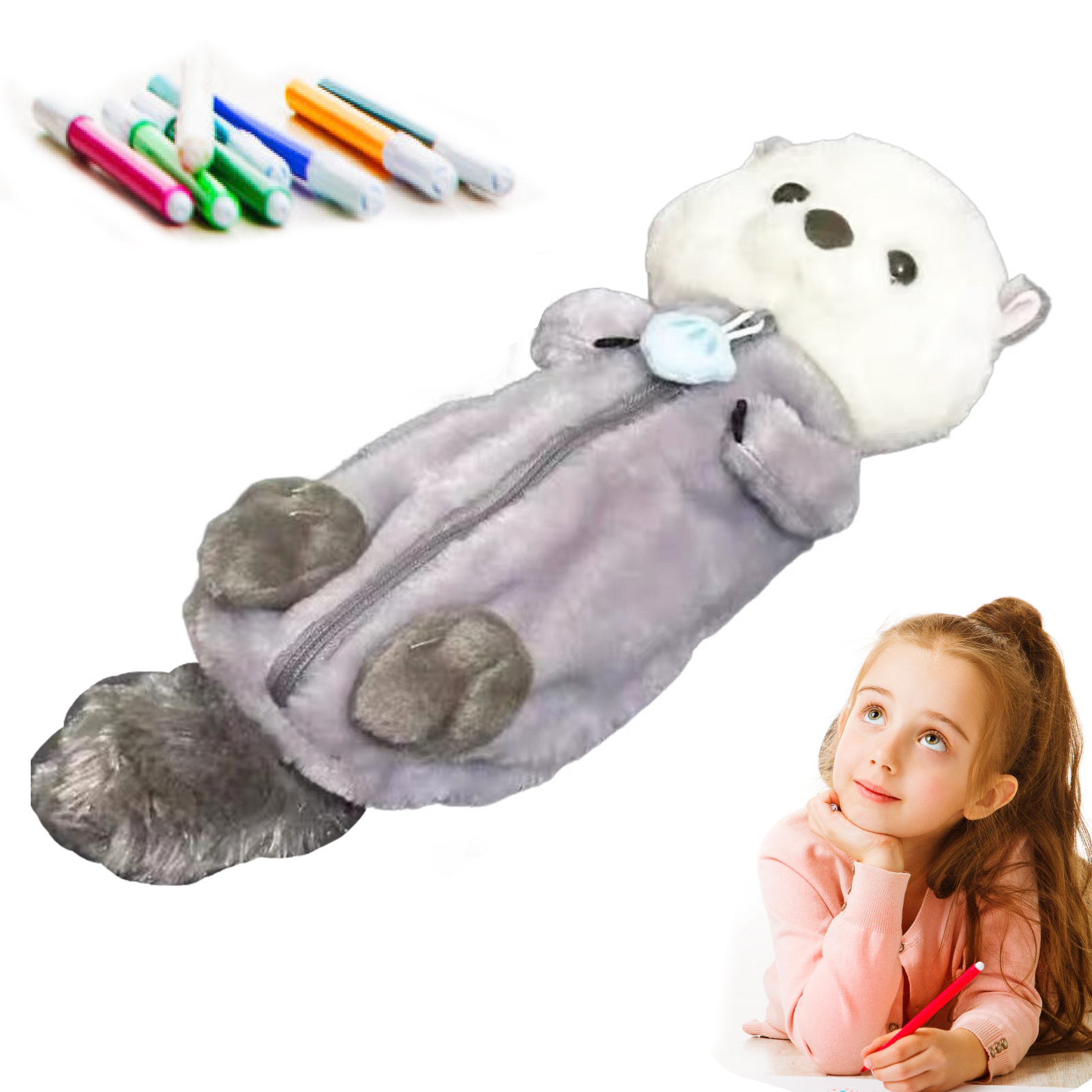 กระเป๋าใส่ดินสอตุ๊กตาขนนุ่มน่า - School Supplies บทวิจารณ์และราคา