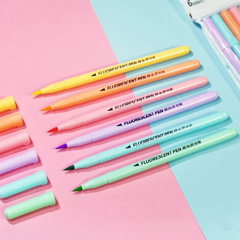 ชุดปากกาฟลูออเรสเซนต์ 6 สี ปาก - Pastel Highlighter Set Double Ended บทวิจารณ์และราคา
