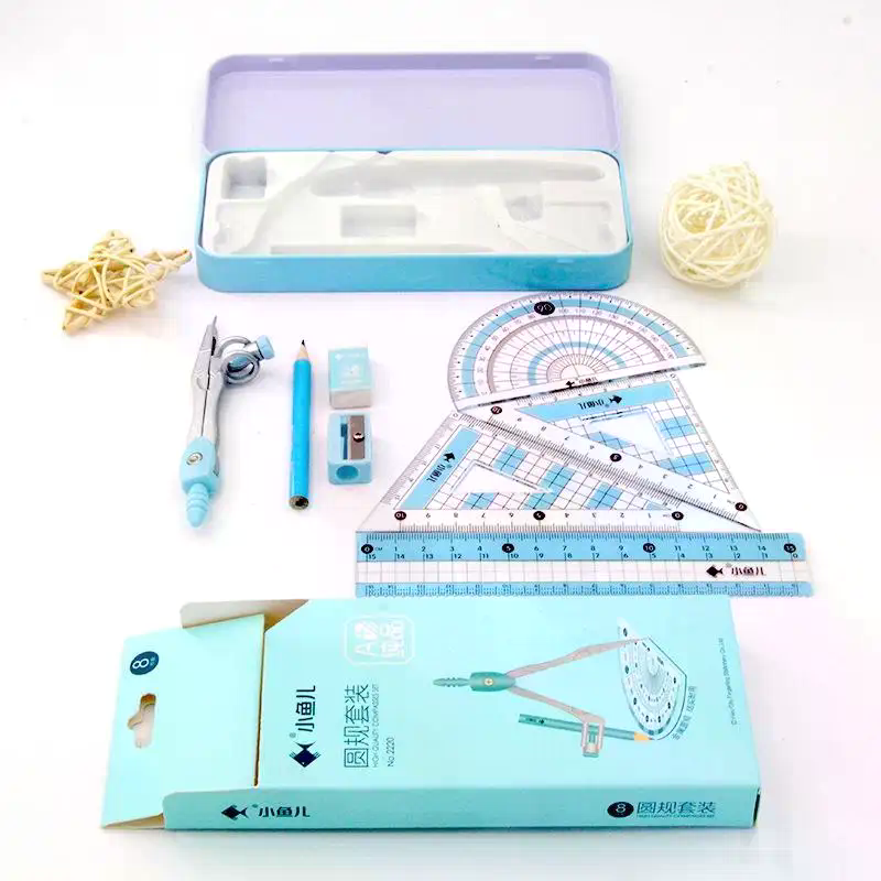 ชุดอุปกรณ์เครื่องเขียนสำหรับวา - Math Geometry Set With Compass บทวิจารณ์และราคา