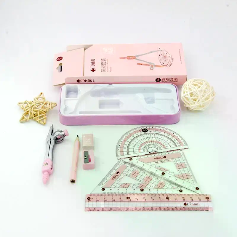 ชุดอุปกรณ์เครื่องเขียนสำหรับวา - Math Geometry Set With Compass บทวิจารณ์และราคา